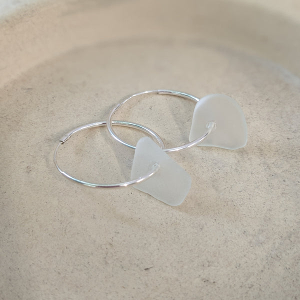 Cornish Sea Glass Hoops 6