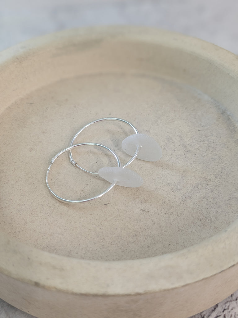 Cornish Sea Glass Hoops 7