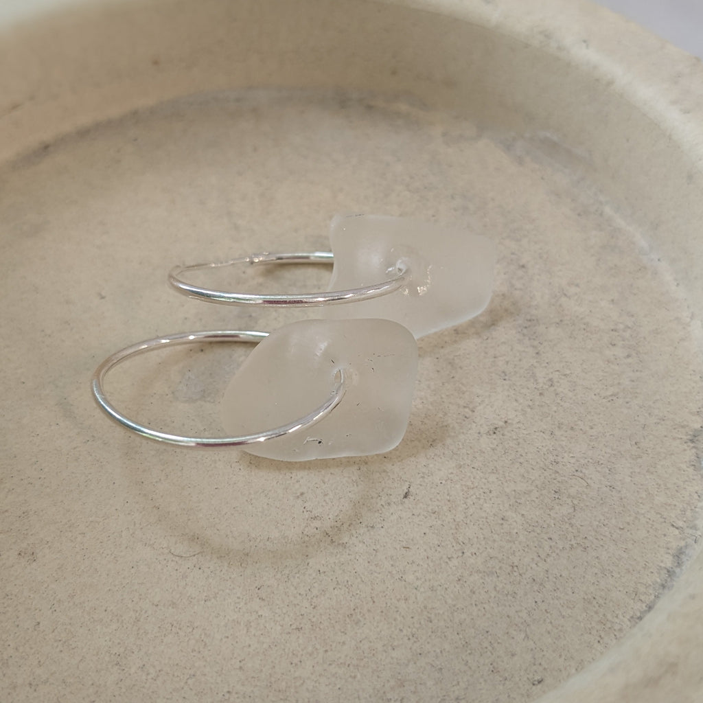 Cornish Sea Glass Hoops 13