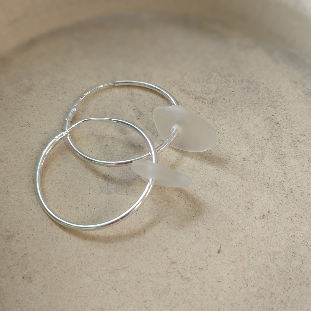 Cornish Sea Glass Hoops 15