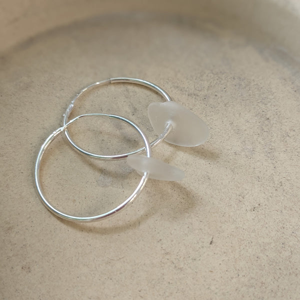 Cornish Sea Glass Hoops 15