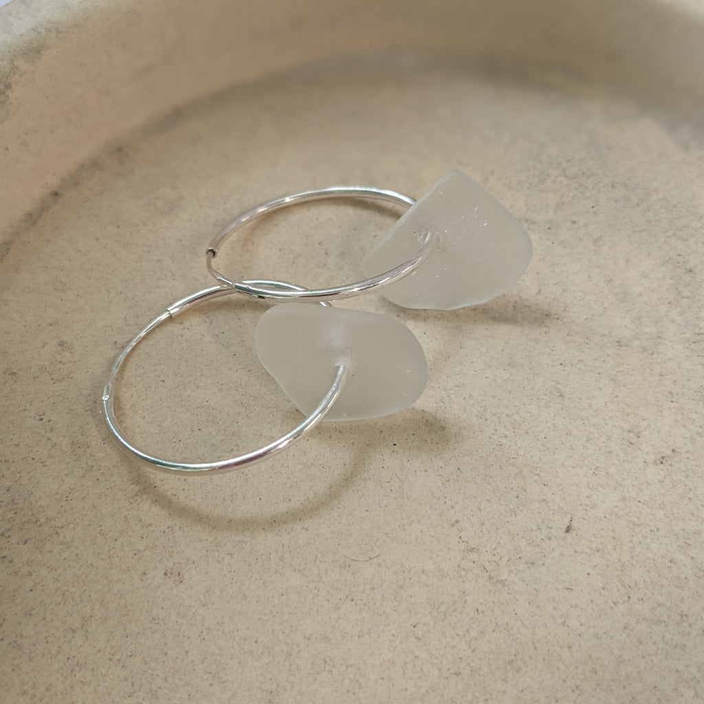 Cornish Sea Glass Hoops 17