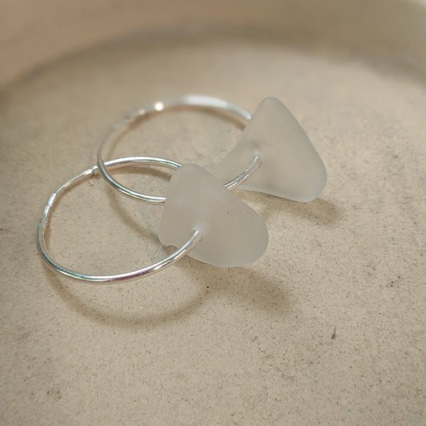 Cornish Sea Glass Hoops 23