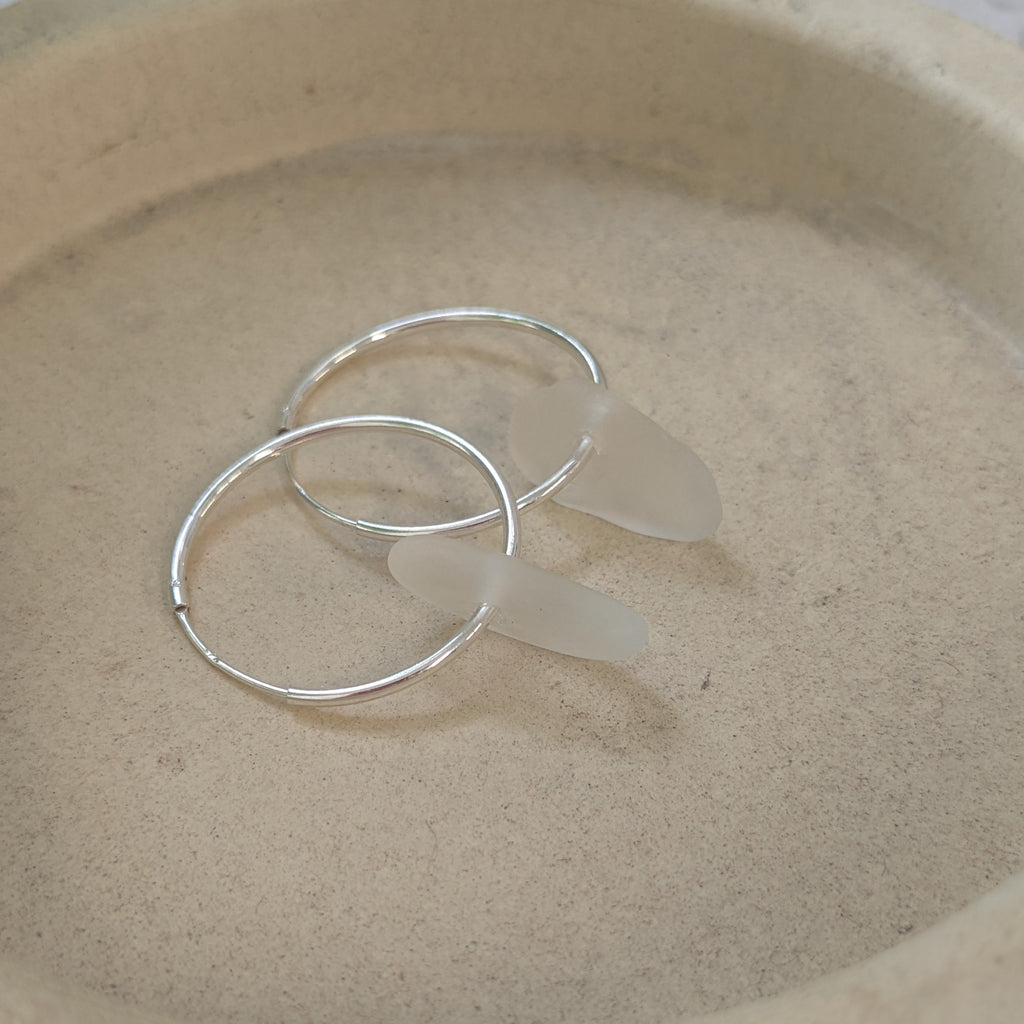 Cornish Sea Glass Hoops 24