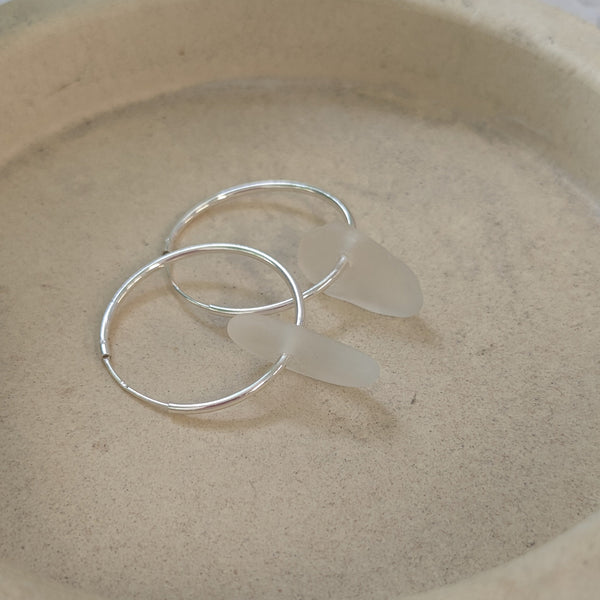 Cornish Sea Glass Hoops 24