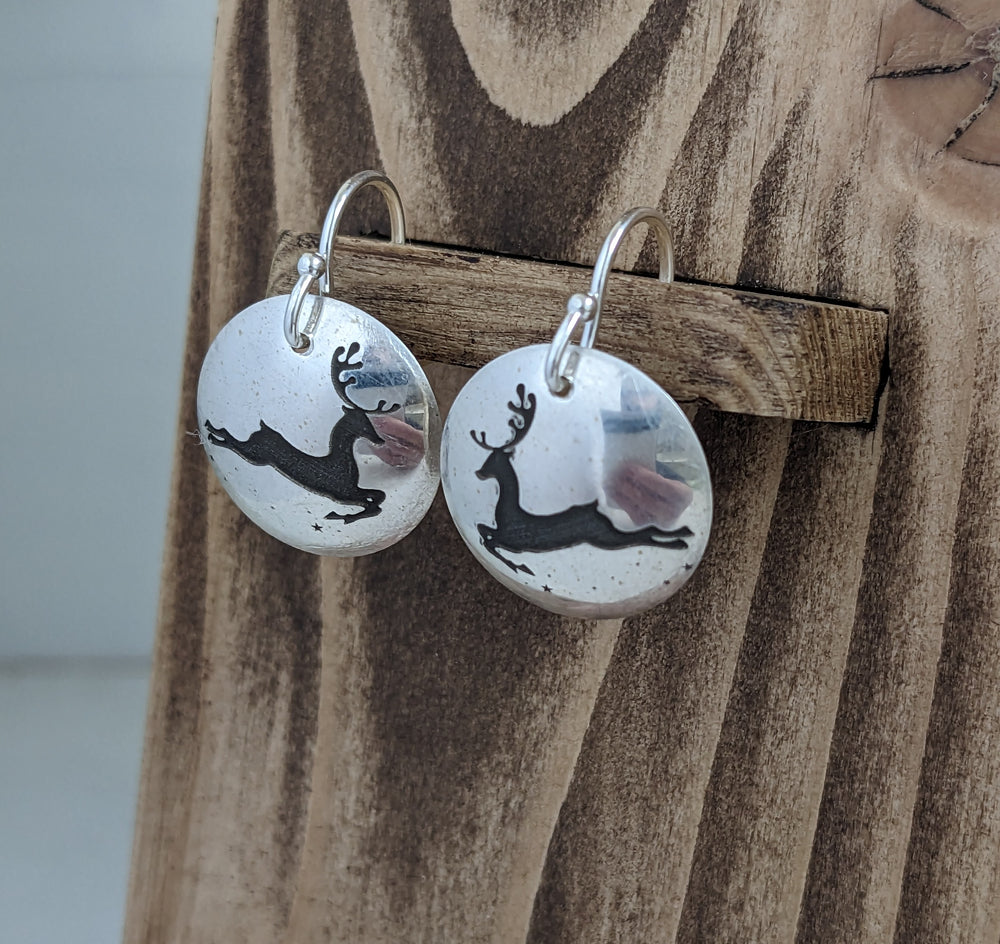 
                  
                    Sterling Silver Christmas Reindeer Earrings
                  
                