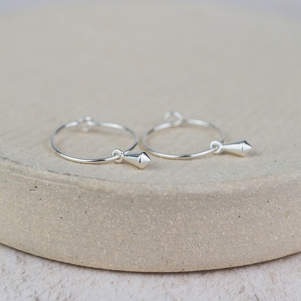 Sterling Silver Charm Hoops with Pendulum