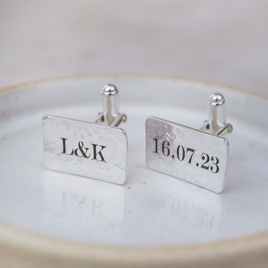 Sterling Silver Personalised Engraved Cufflinks