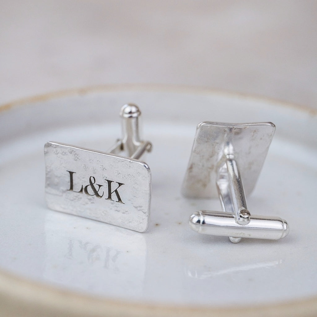 Sterling Silver Personalised Engraved Cufflinks