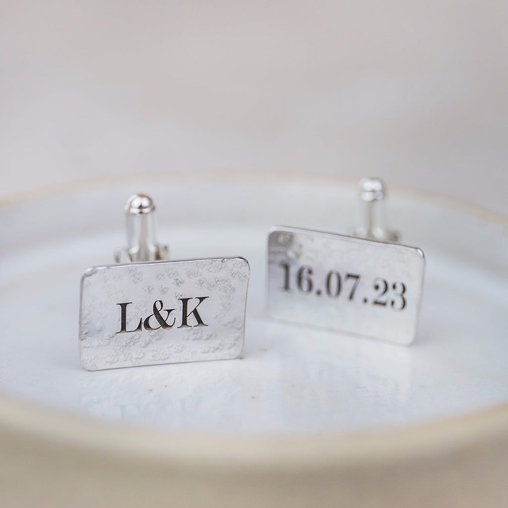 Sterling Silver Personalised Engraved Cufflinks