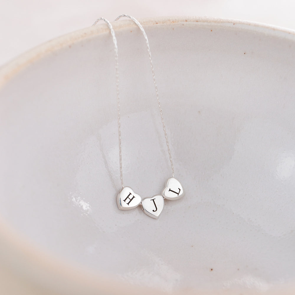 
                  
                    Sterling Silver Personalised Heart Bead Necklace
                  
                