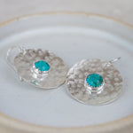 Sterling Silver Shield Earrings Turquoise