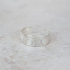 sterling silver celestial lunar moon phase toe ring handmade by Lucy Kemp Jewellery
