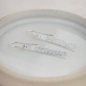 
                  
                    Sterling Silver Textured Long Rectangle Earrings
                  
                