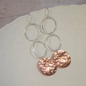 
                  
                    Sterling Silver And Copper Circle Drop Earrings
                  
                