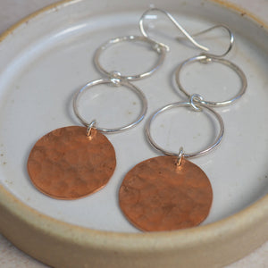 
                  
                    Sterling Silver And Copper Circle Drop Earrings
                  
                