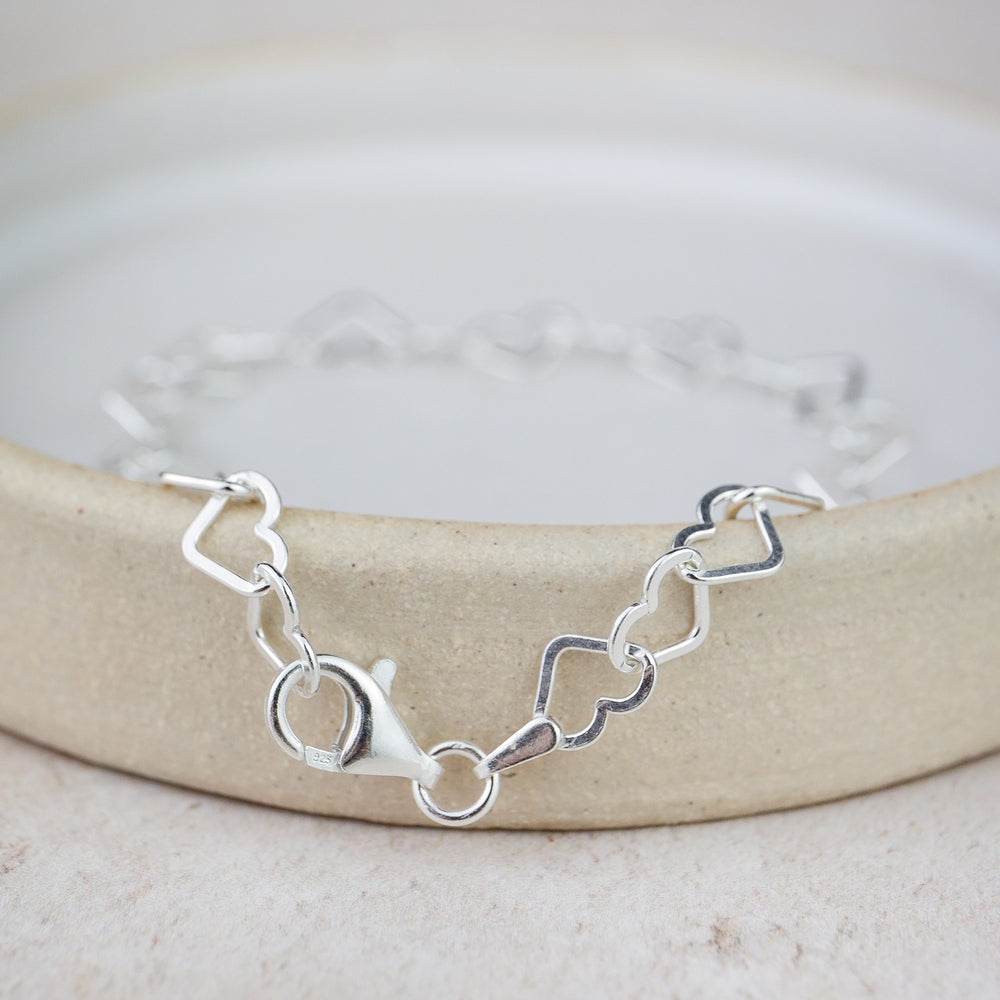 Sterling Silver Small Heart Chain Bracelet