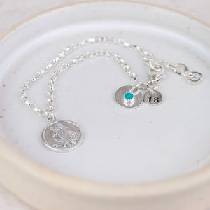 
                  
                    Sterling Silver St Christopher Birthstone Bracelet For Women
                  
                