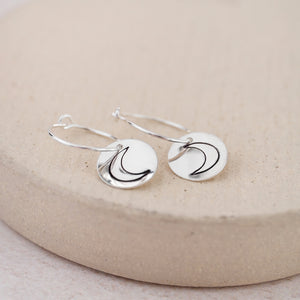 
                  
                    Sterling Silver Large Charm Hoops with Crescent Moon
                  
                