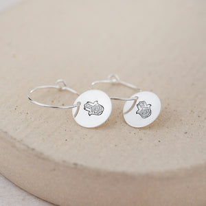 
                  
                    Sterling Silver Large Charm Hoops with Hamsa
                  
                