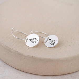 
                  
                    Sterling Silver Large Charm Hoops with Middle Finger
                  
                