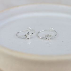 
                  
                    Sterling Silver Charm Hoops with Star Beads
                  
                