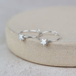 Sterling Silver Charm Hoops with Star Beads