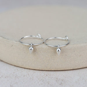 
                  
                    Sterling Silver Charm Hoops with Teardrops
                  
                