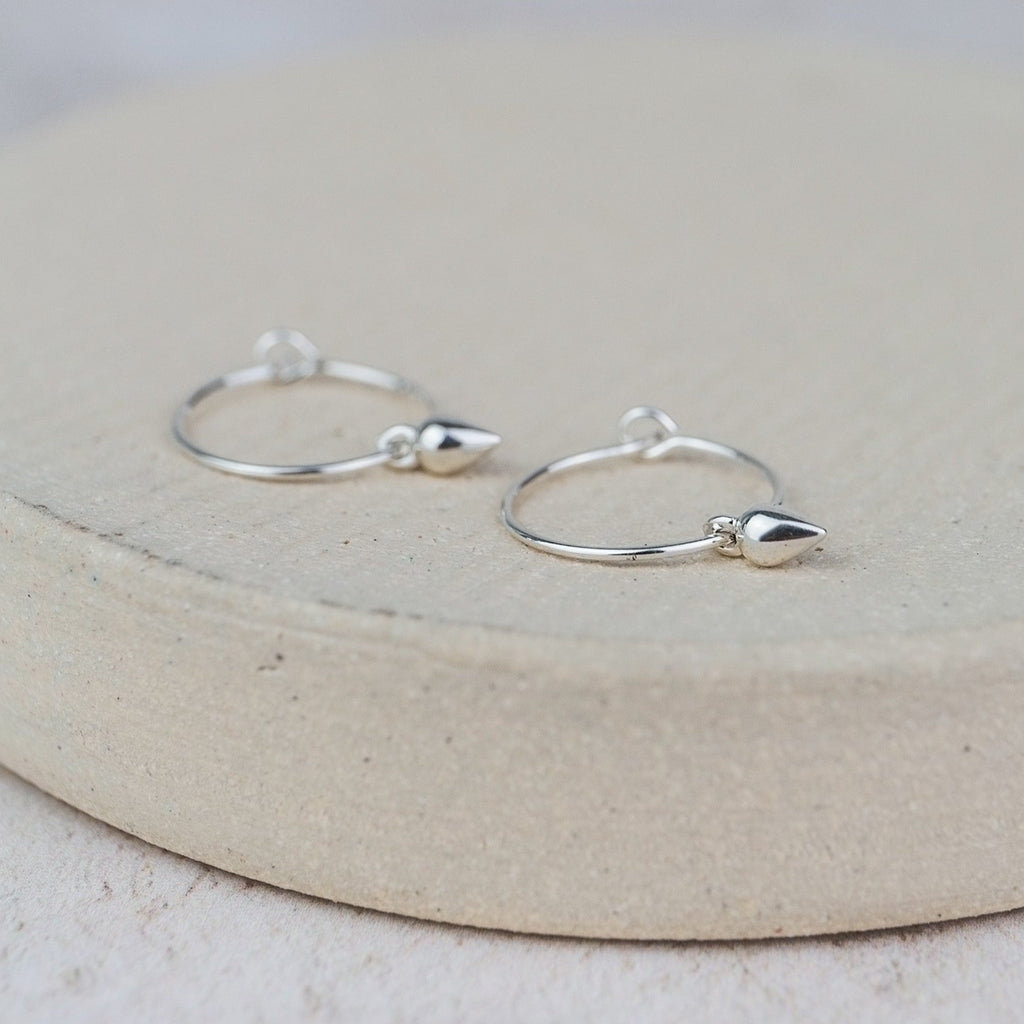 Sterling Silver Charm Hoops with Teardrops