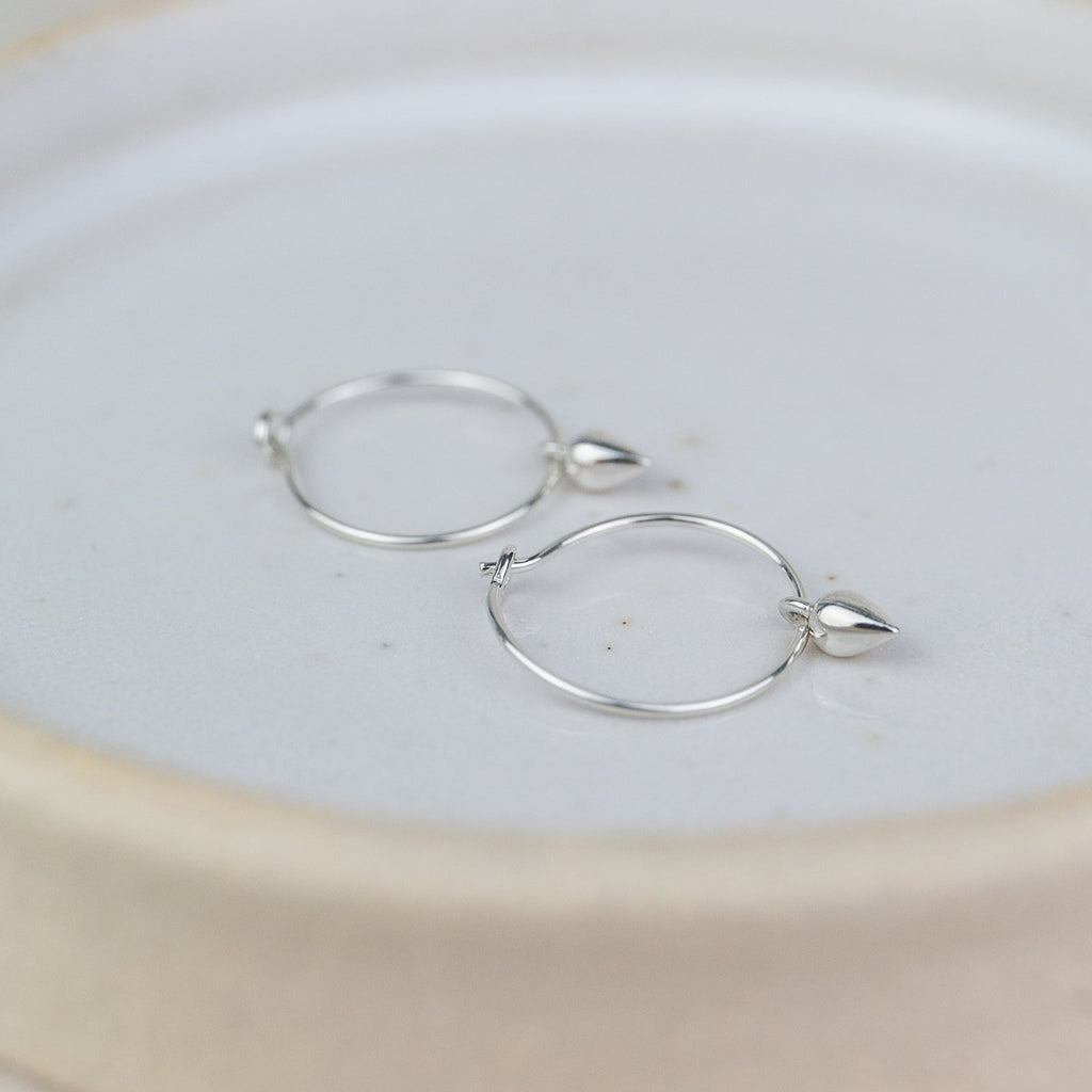 Sterling Silver Charm Hoops with Teardrops