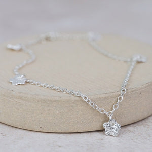 
                  
                    Sterling Silver Flower Charm Anklet
                  
                