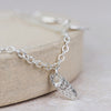 Sterling Silver Oval Charm Anklet