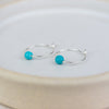 Sterling Silver Charm Hoops with Turquoise Bead
