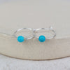 Sterling Silver Charm Hoops with Turquoise Bead