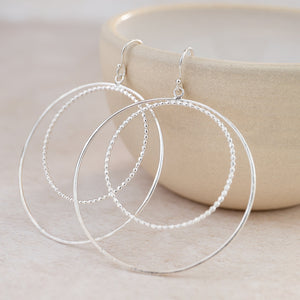 
                  
                    Sterling Silver Two Circle Hoop Earrings
                  
                