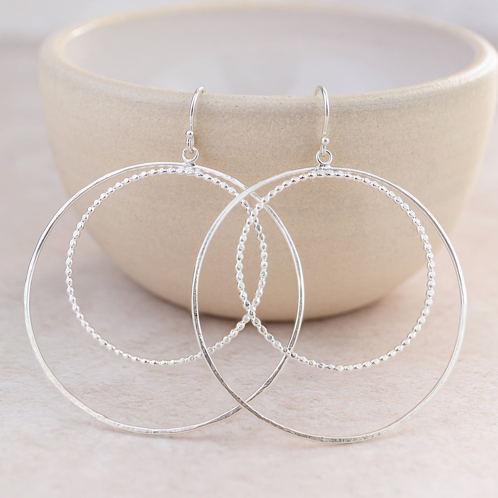 Sterling Silver Two Circle Hoop Earrings