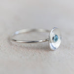 Sale - Sterling Silver Aquamarine Dome Ring