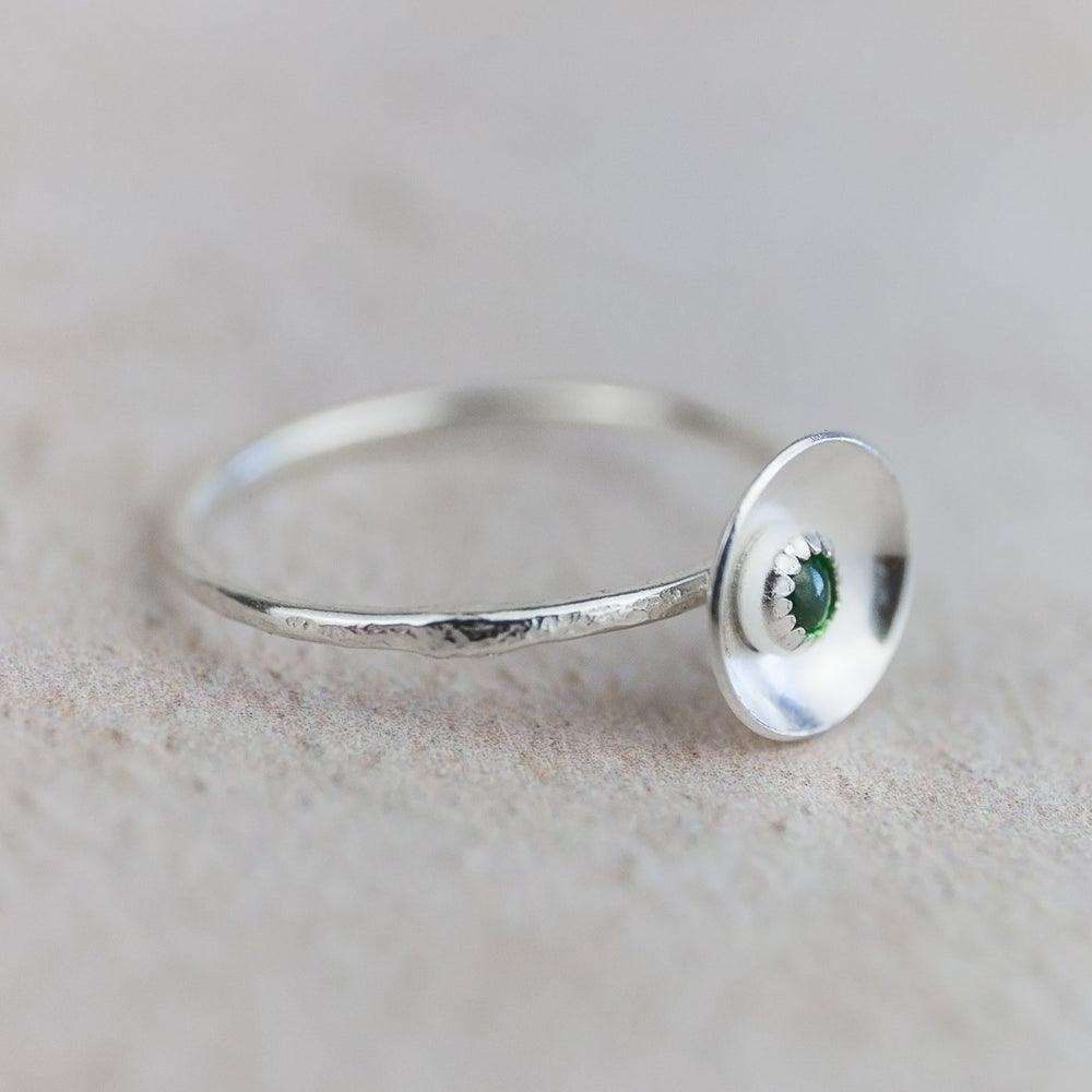 Sale - Sterling Silver Emerald Dome Ring