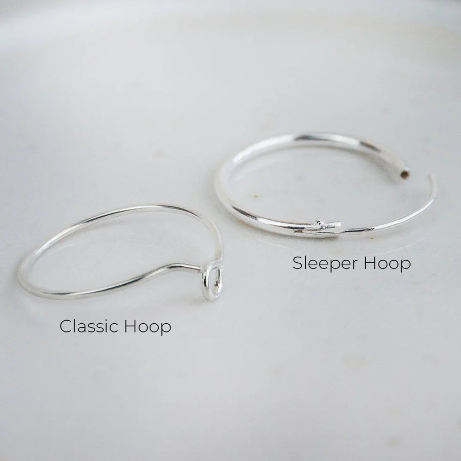 
                  
                    Sterling Silver Textured Charm Hoops - Circle
                  
                