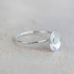 Sale -  Sterling Silver Opal Dome Ring