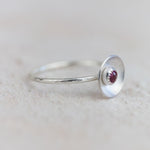 Sale - Sterling Silver Ruby Dome Ring