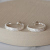 Recycled sterling silver lace everyday hoops by Lucy Kemp Jewellery