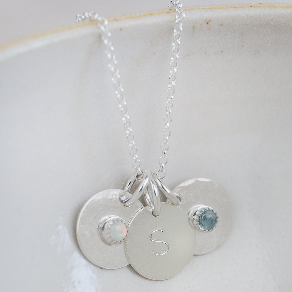 
                  
                    Sterling silver personalised birthstone pendant by Lucy Kemp Jewellery
                  
                