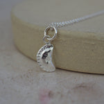 Sterling silver Cornish pasty pendant handmade by Lucy Kemp Jewellery
