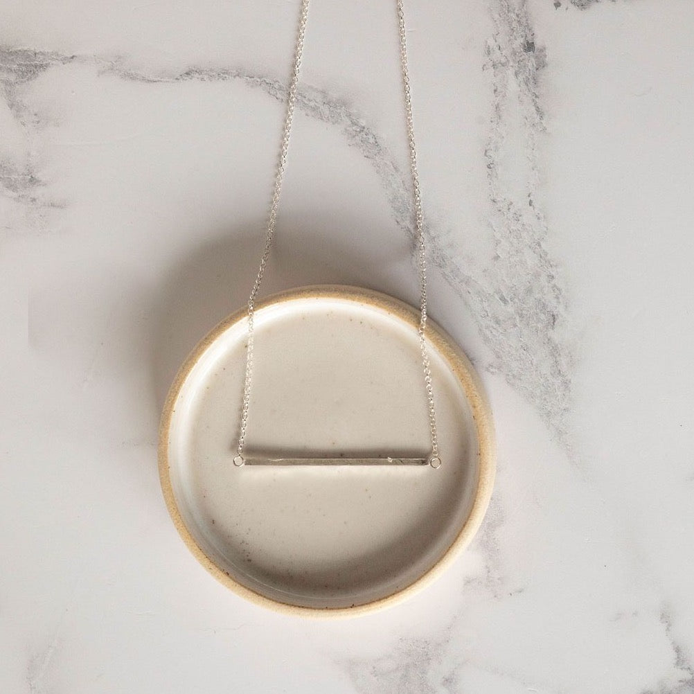 sterling silver bar necklace handmade by Lucy Kemp Jewellery