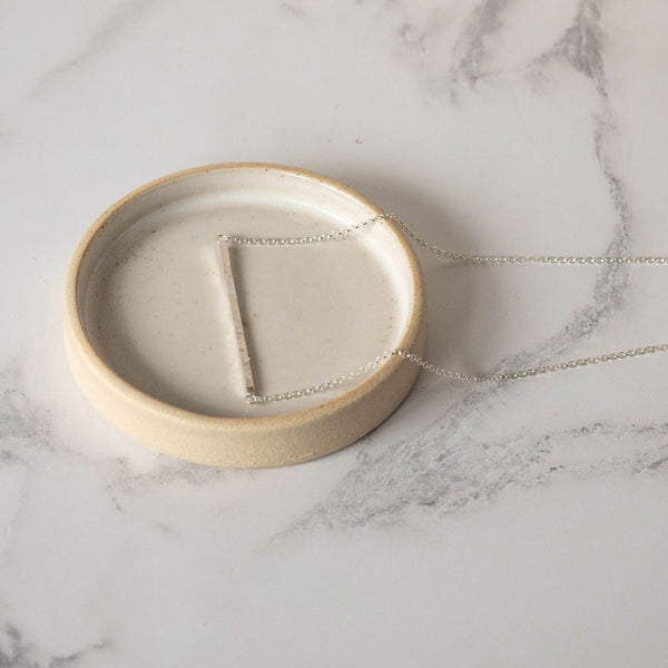 sterling silver bar necklace by Lucy Kemp Jewellery handmade in Cornwall