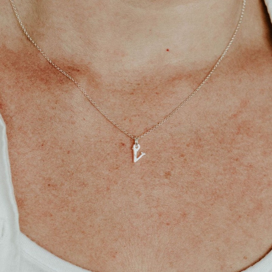 Sale Sterling Silver Initial Charm Pendant