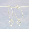 Handmade Sterling Silver Flower Charm Hoops
