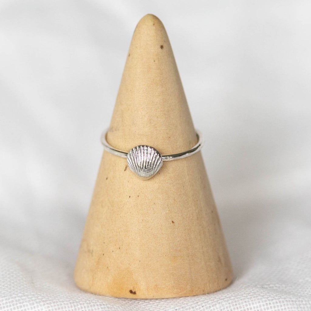 Sterling silver Cornish shell ring by Lucy Kemp Jewellery