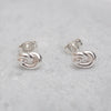 sterling silver love knot studs, handmade by Lucy Kemp Jewellery 